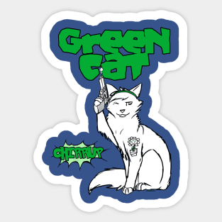 Green cat Sticker